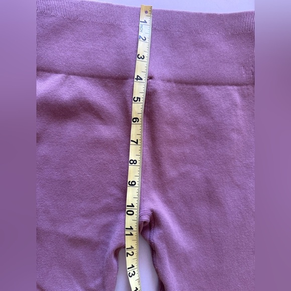 Everlane Leggings Womens M/L Lilac Purple Seamless Ribbed Lounge yoga gym - Picture 9 of 15